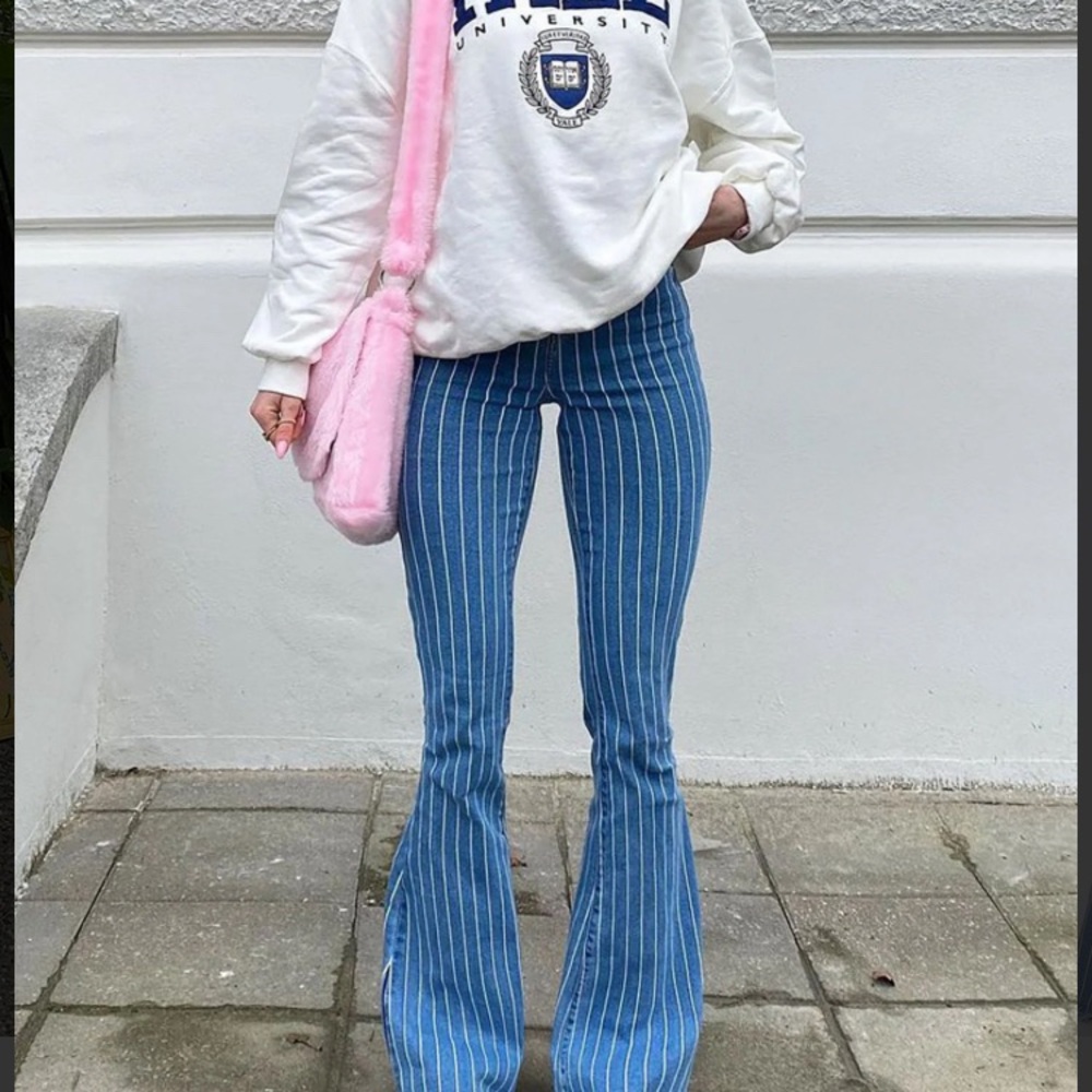 Long striped jeans